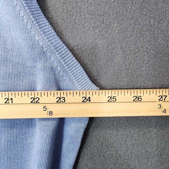 Tehama Mens Sweater Vest XXL Blue Tencel Merino Wool Blend Preppy Office Vintage - Picture 4 of 11